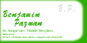 benjamin pazman business card