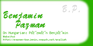 benjamin pazman business card